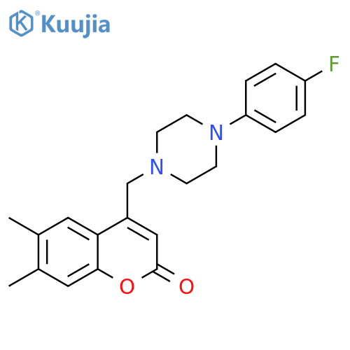 4-{4-(4-fluorophenyl)piperazin-1-ylmethyl}-6,7-dimethyl-2H-chromen-2-one structure