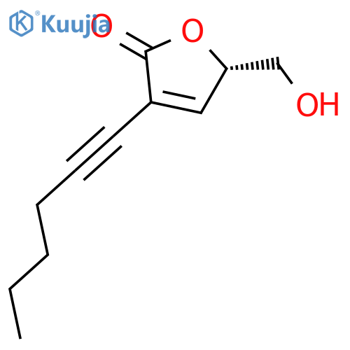2(5H)-FURANONE, 3-(1-HEXYNYL)-5-(HYDROXYMETHYL)-, (5S)- structure