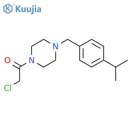 2-chloro-1-(4-{[4-(propan-2-yl)phenyl]methyl}piperazin-1-yl)ethan-1-one structure