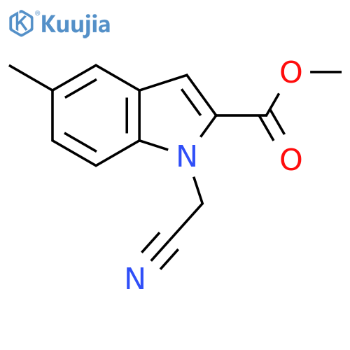 Methyl 1-(cyanomethyl)-5-methylindole-2-carboxylate structure