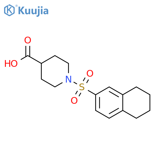 1-(5,6,7,8-TETRAHYDRONAPHTHALEN-2-YLSULFONYL)PIPERIDINE-4-CARBOXYLIC ACID structure