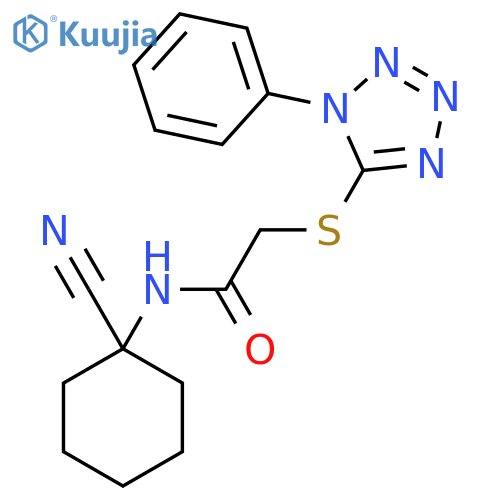 N-(1-cyanocyclohexyl)-2-[(1-phenyl-1H-1,2,3,4-tetrazol-5-yl)sulfanyl]acetamide structure