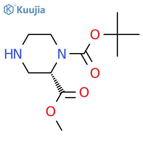 O1-tert-butyl O2-methyl (2S)-piperazine-1,2-dicarboxylate structure