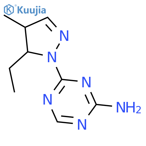 1,3,5-TRIAZIN-2-AMINE, 4-(5-ETHYL-4,5-DIHYDRO-4-METHYL-1H-PYRAZOL-1-YL)- structure