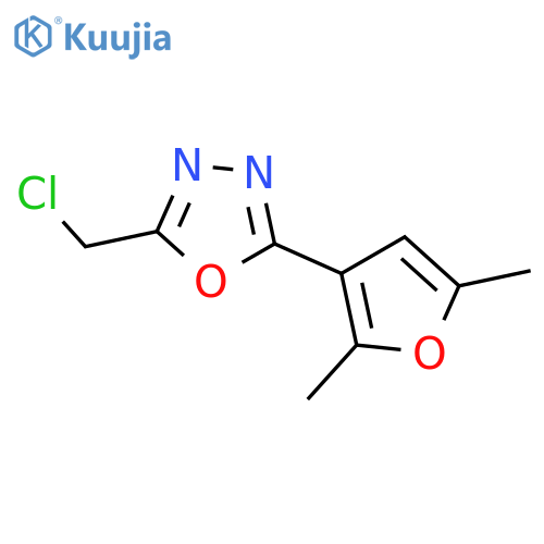2-(chloromethyl)-5-(2,5-dimethylfuran-3-yl)-1,3,4-oxadiazole structure