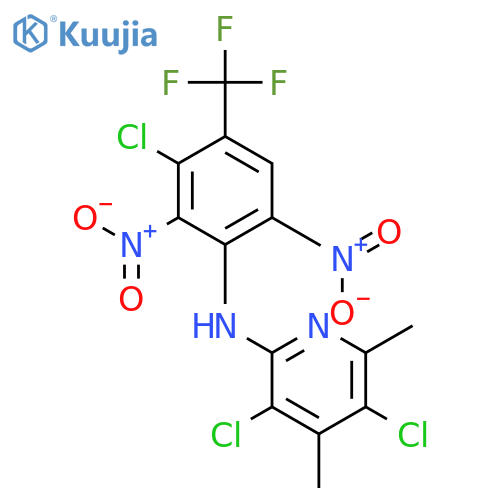 3,5-dichloro-N-[3-chloro-2,6-dinitro-4-(trifluoromethyl)phenyl]-4,6-di methyl-pyridin-2-amine structure