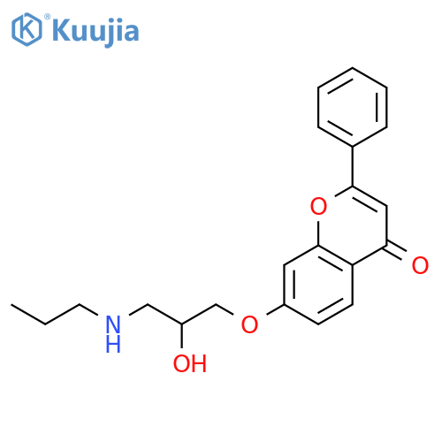 4H-1-Benzopyran-4-one,7-[2-hydroxy-3-(propylamino)propoxy]-2-phenyl- structure