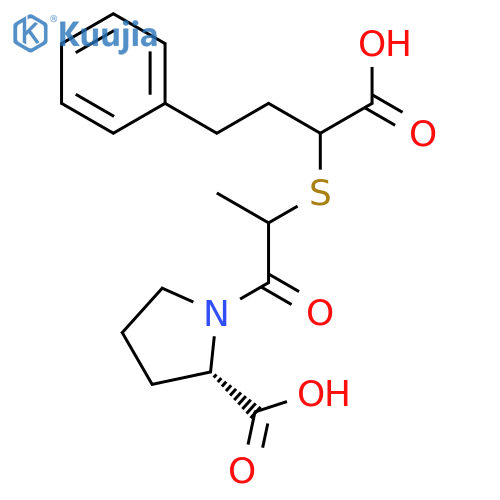 L-Proline, 1-[2-[(1-carboxy-3-phenylpropyl)thio]-1-oxopropyl]- structure