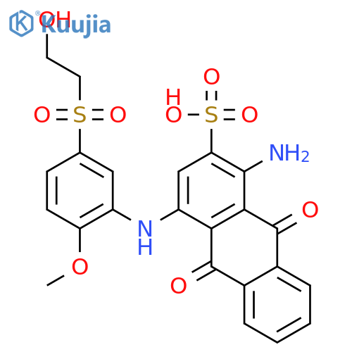 1-amino-4-[[5-(2-hydroxyethylsulfonyl)-2-methoxy-phenyl]amino]-9,10-dioxo-anthracene-2-sulfonic acid structure