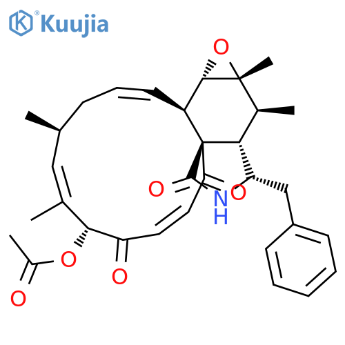 3H-Cyclotridec[d]oxireno[f]isoindole-8,11,12(13H)-trione,7-(acetyloxy)-4,7,14,14a,15,15a,16a,16b-octahydro-4,6,15,15a-tetramethyl-14-(phenylmethyl)-,(1E,4S,5E,7R,9E,11aR,14S,14aR,15S,15aR,16aS,16bR)- structure