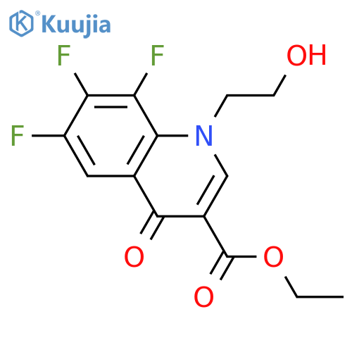 3-Quinolinecarboxylic acid, 6,7,8-trifluoro-1,4-dihydro-1-(2-hydroxyethyl)-4-oxo-, ethyl ester structure