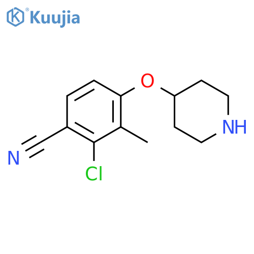Benzonitrile, 2-chloro-3-methyl-4-(4-piperidinyloxy)- structure