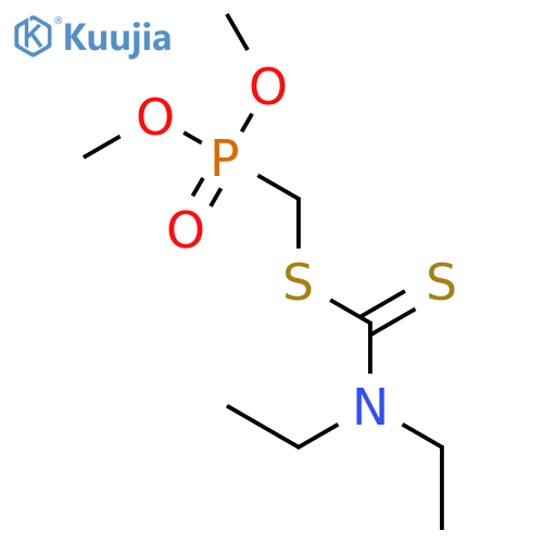 Carbamodithioic acid, diethyl-, (dimethoxyphosphinyl)methyl ester structure