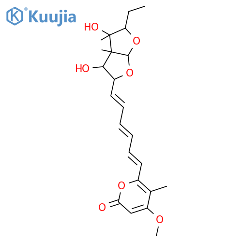 2H-Pyran-2-one,6-[(1E,3E,5E)-6-[(2R,3R,3aR,4R,5R,6aS)-5-ethylhexahydro-3,4-dihydroxy-3a,4-dimethylfuro[2,3-b]furan-2-yl]-1,3,5-hexatrien-1-yl]-4-methoxy-5-methyl- structure