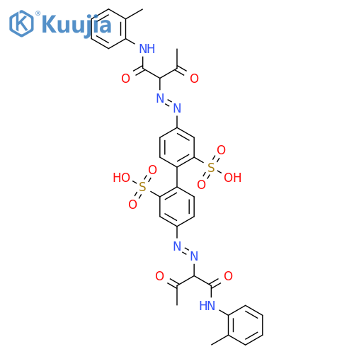 4,4'-Bis[[1-[[(2-methylphenyl)amino]carbonyl]-2-oxopropyl]azo][1,1'-biphenyl]-2,2'-disulphonic acid structure