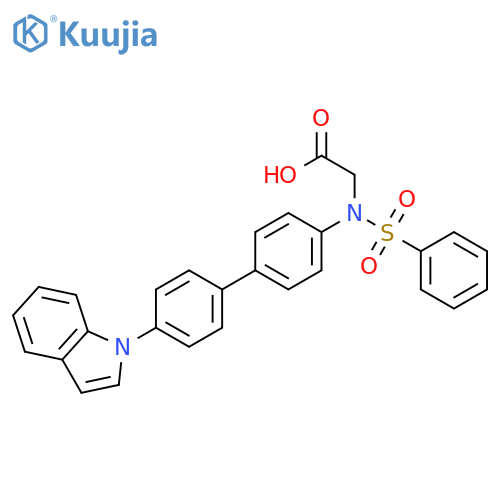 Glycine, N-[4'-(1H-indol-1-yl)[1,1'-biphenyl]-4-yl]-N-(phenylsulfonyl)- structure