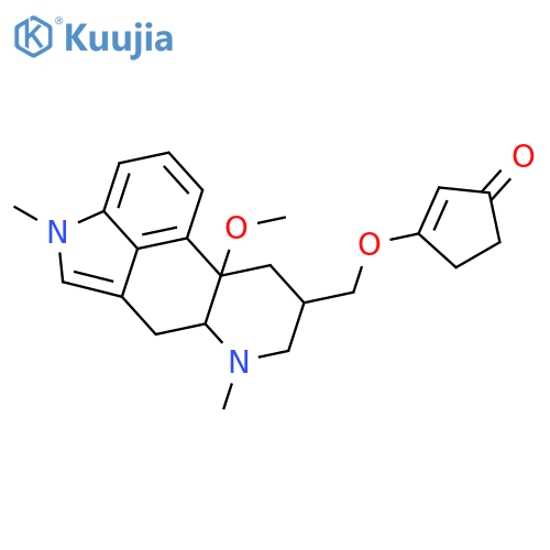 3-{[(8beta,10xi)-10-methoxy-1,6-dimethylergolin-8-yl]methoxy}cyclopent-2-en-1-one structure