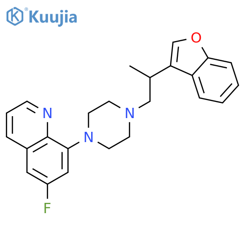Quinoline, 8-[4-[2-(3-benzofuranyl)propyl]-1-piperazinyl]-6-fluoro- structure