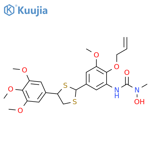 Urea, N-hydroxy-N'-[3-methoxy-2-(2-propen-1-yloxy)-5-[4-(3,4,5-trimethoxyphenyl)-1,3-dithiolan-2-yl]phenyl]-N-methyl- structure