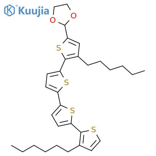 1,3-DIOXOLANE, 2-(3,3'''-DIHEXYL[2,2':5',2'':5'',2'''-QUATERTHIOPHEN]-5-YL)- structure