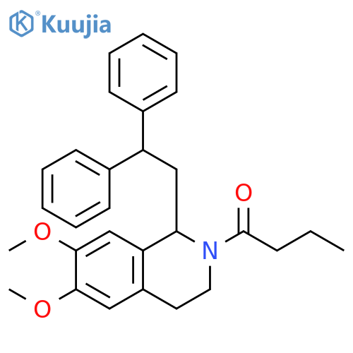 1-Butanone, 1-[1-(2,2-diphenylethyl)-3,4-dihydro-6,7-dimethoxy-2(1H)-isoquinolinyl]- structure