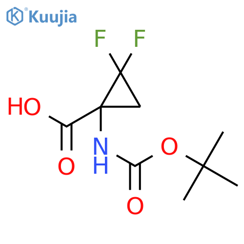 1-{(tert-butoxy)carbonylamino}-2,2-difluorocyclopropane-1-carboxylic acid structure