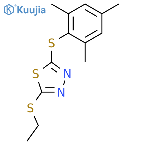 1,3,4-Thiadiazole, 2-(ethylthio)-5-[(2,4,6-trimethylphenyl)thio]- structure