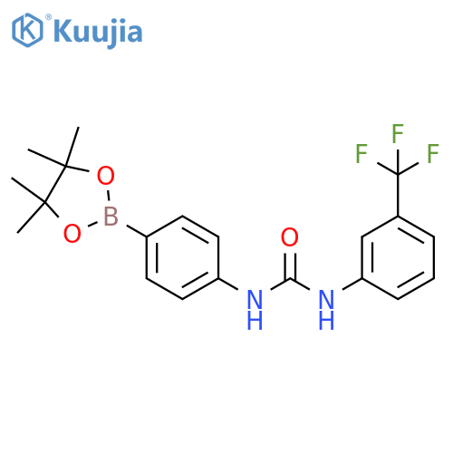 1-(4-(4,4,5,5-Tetramethyl-1,3,2-dioxaborolan-2-yl)phenyl)-3-(3-(trifluoromethyl)phenyl)urea structure
