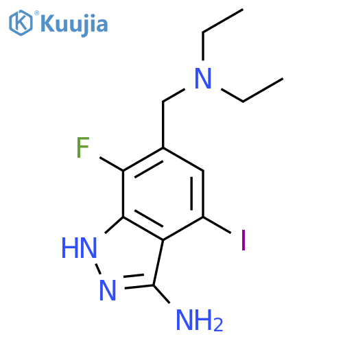 1H-INDAZOLE-6-METHANAMINE, 3-AMINO-N,N-DIETHYL-7-FLUORO-4-IODO- structure