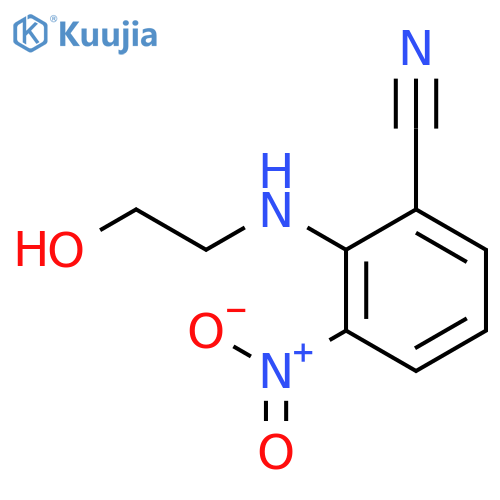 2-[(2-hydroxyethyl)amino]-3-nitrobenzonitrile structure
