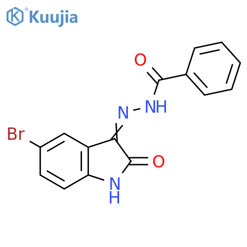 Benzoic acid, 2-(5-bromo-1,2-dihydro-2-oxo-3H-indol-3-ylidene)hydrazide structure