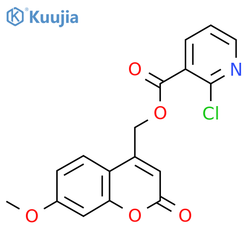 (7-methoxy-2-oxo-2H-chromen-4-yl)methyl 2-chloropyridine-3-carboxylate structure