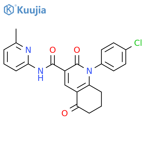 <br>1-(4-chlorophenyl)-N-(6-methylpyridin-2-yl)-2,5-dioxo-1,2,5,6,7,8-hexahydro quinoline-3-carboxamide structure