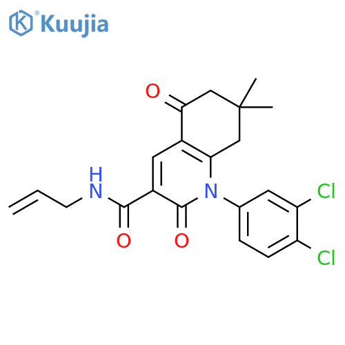 <br>N-allyl-1-(3,4-dichlorophenyl)-7,7-dimethyl-2,5-dioxo-1,2,5,6,7,8-hexahydro quinoline-3-carboxamide structure