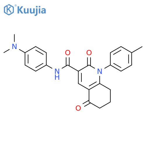 <br>2,5-Dioxo-1-p-tolyl-1,2,5,6,7,8-hexahydro-quinoline-3-carboxylic acid (4-di methylamino-phenyl)-amide structure
