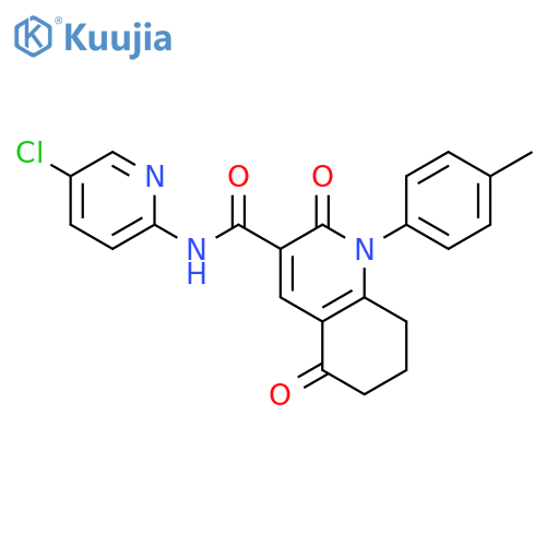<br>2,5-Dioxo-1-p-tolyl-1,2,5,6,7,8-hexahydro-quinoline-3-carboxylic acid (5-ch loro-pyridin-2-yl)-amide structure