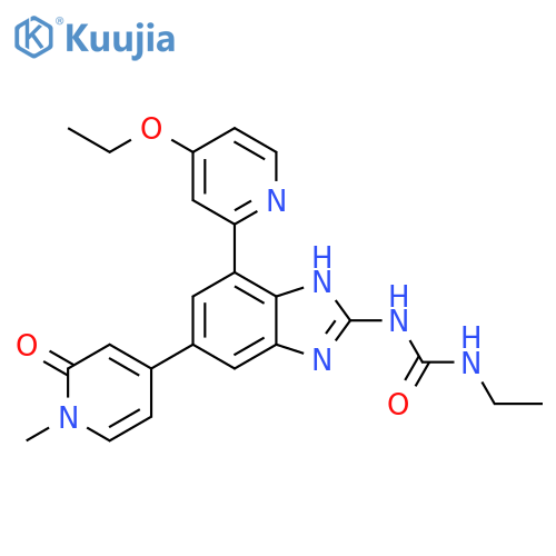 Urea,N-[6-(1,2-dihydro-1-methyl-2-oxo-4-pyridinyl)-4-(4-ethoxy-2-pyridinyl)-1H-benzimidazol-2-yl]-N'-ethyl- structure