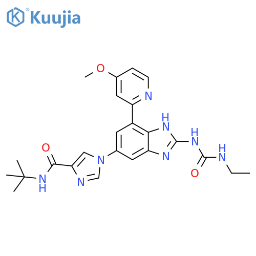 1H-Imidazole-4-carboxamide,N-(1,1-dimethylethyl)-1-[2-[[(ethylamino)carbonyl]amino]-7-(4-methoxy-2-pyridinyl)-1H-benzimidazol-5-yl]- structure