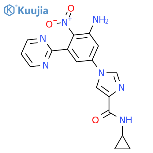 1H-Imidazole-4-carboxamide,1-[3-amino-4-nitro-5-(2-pyrimidinyl)phenyl]-N-cyclopropyl- structure
