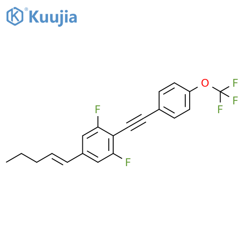 Benzene, 1,3-difluoro-5-(1E)-1-penten-1-yl-2-[2-[4-(trifluoromethoxy)phenyl]ethynyl]- structure