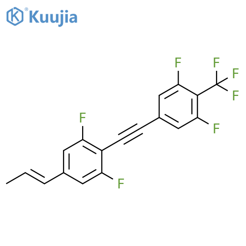 Benzene, 5-[2-[2,6-difluoro-4-(1E)-1-propen-1-ylphenyl]ethynyl]-1,3-difluoro-2-(trifluoromethyl)- structure