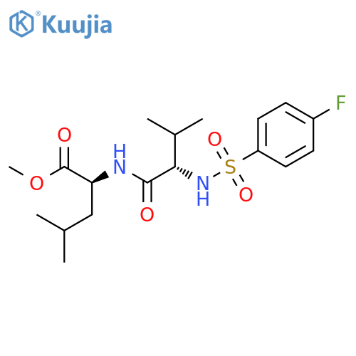 L-Leucine, N-[(4-fluorophenyl)sulfonyl]-L-valyl-, methyl ester structure