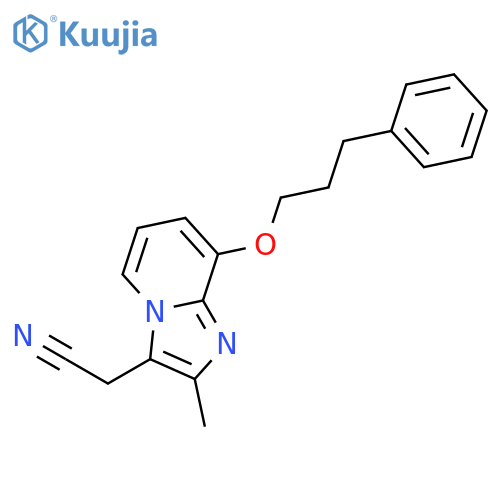 IMIDAZO[1,2-A]PYRIDINE-3-ACETONITRILE, 2-METHYL-8-(3-PHENYLPROPOXY)- structure