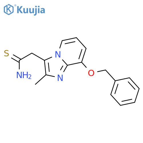 Imidazo[1,2-a]pyridine-3-ethanethioamide, 2-methyl-8-(phenylmethoxy)- structure