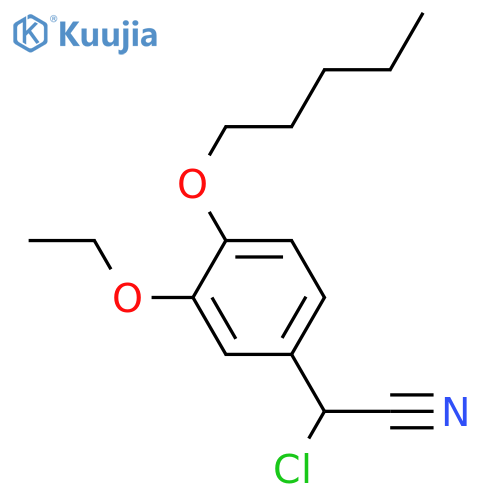 2-chloro-2-(3-ethoxy-4-(pentyloxy)phenyl)acetonitrile structure