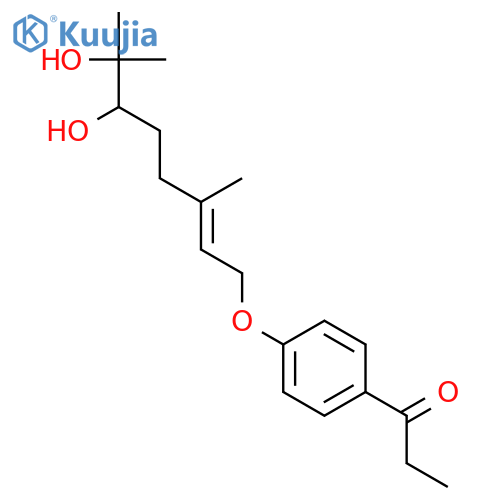 1-Propanone, 1-[4-[(6,7-dihydroxy-3,7-dimethyl-2-octenyl)oxy]phenyl]- structure