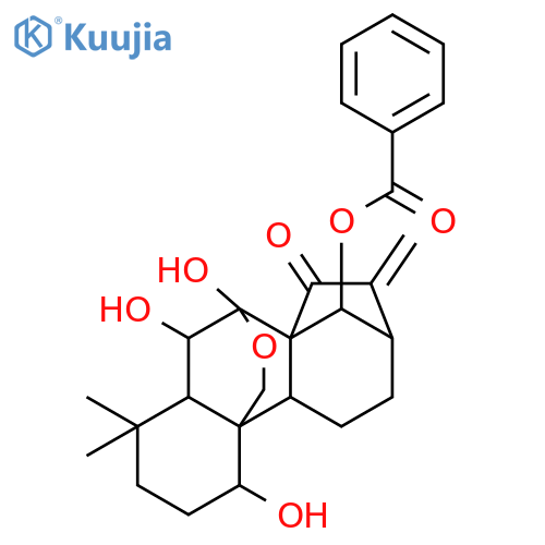 1,6,7-trihydroxy-15-oxo-7,20-epoxykaur-16-en-14-yl benzoate structure