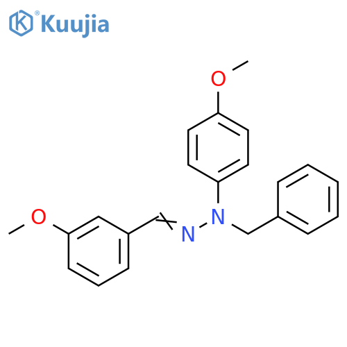 Benzaldehyde, 3-methoxy-, (4-methoxyphenyl)(phenylmethyl)hydrazone structure