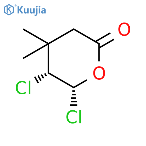 2H-Pyran-2-one, 5,6-dichlorotetrahydro-4,4-dimethyl-, cis- structure