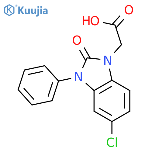 (5-chloro-2-oxo-3-phenyl-2,3-dihydro-1H-benzimidazol-1-yl)acetic acid structure